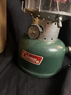 Vtg Coleman 220F Sunshine of The Night Lantern 1967 Green Antique Double Mount - Thumbnail 3