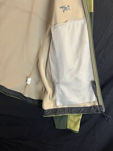 VTG Arc'Teryx Gamma Soft Shell Fleece Lined Jacket Womens XL Green Full Zip FLAW - Thumbnail 8