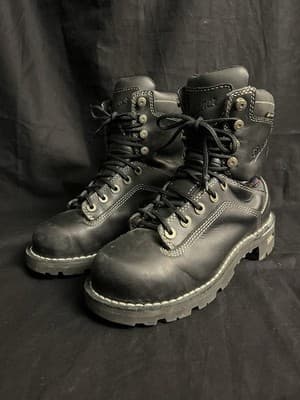 Danner Womens 5.5 Quarry USA 7" Tall Black Alloy Toe Gore-Tex Work Shoes Boots - Image 1