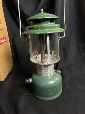 Vtg Coleman 220F Sunshine of The Night Lantern 1967 Green Antique Double Mount - Thumbnail 7