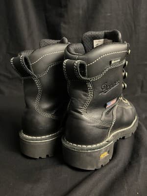 Danner Womens 5.5 Quarry USA 7" Tall Black Alloy Toe Gore-Tex Work Shoes Boots - Thumbnail 4