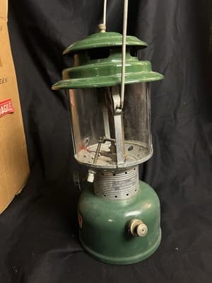 Vtg Coleman 220F Sunshine of The Night Lantern 1967 Green Antique Double Mount - Thumbnail 4