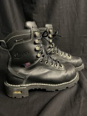 Danner Womens 5.5 Quarry USA 7" Tall Black Alloy Toe Gore-Tex Work Shoes Boots - Thumbnail 5