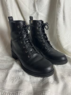 Cole Haan Womens Camea Black Combat & Side Zip /Lace-up Boots 10 B Tactical - Thumbnail 5