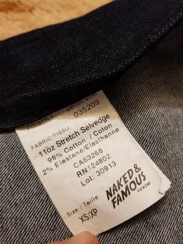 Naked & Famous Denim Coat Jacket Womens XS Jean Cardigan 11oz Stretch Selvedge - Thumbnail 4