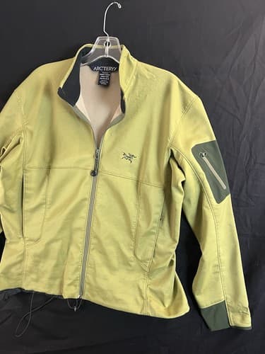 VTG Arc'Teryx Gamma Soft Shell Fleece Lined Jacket Womens XL Green Full Zip FLAW - Thumbnail 2