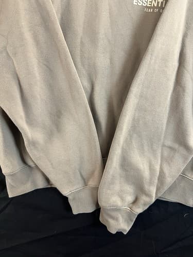 Fear Of God Essentials Crew Neck Sweatshirt Beige Mens Small Long Sleeve Sweater - Thumbnail 4
