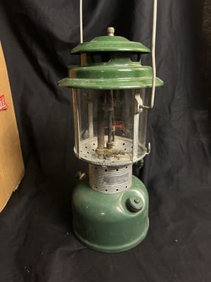 Vtg Coleman 220F Sunshine of The Night Lantern 1967 Green Antique Double Mount - Thumbnail 9