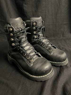 Danner Womens 5.5 Quarry USA 7" Tall Black Alloy Toe Gore-Tex Work Shoes Boots - Thumbnail 6