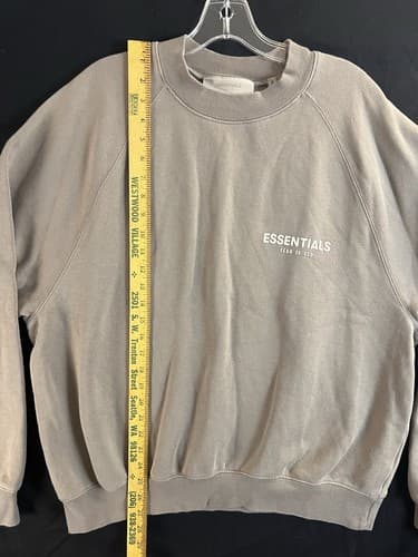 Fear Of God Essentials Crew Neck Sweatshirt Beige Mens Small Long Sleeve Sweater - Thumbnail 10