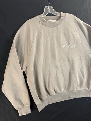 Fear Of God Essentials Crew Neck Sweatshirt Beige Mens Small Long Sleeve Sweater - Thumbnail 3