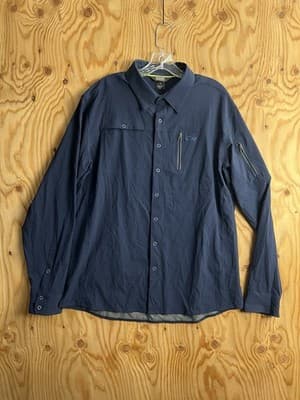 Outdoor Research Ferrosi Shirt Jacket Long Sleeve Snap Stretch Night Blue Mens L - Image 1