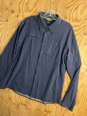 Outdoor Research Ferrosi Shirt Jacket Long Sleeve Snap Stretch Night Blue Mens L - Thumbnail 2