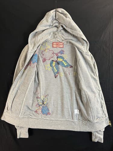 Johnny Was JWLA Zip Hoodie Sweatshirt Womens XS Butterfly Floral Embroidered - Thumbnail 5