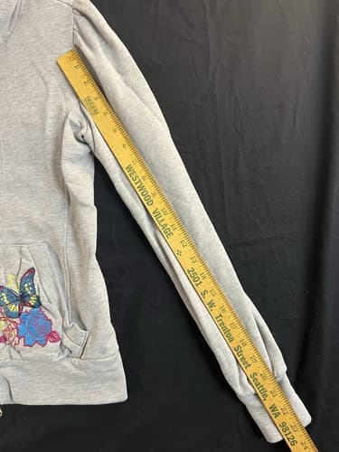 Johnny Was JWLA Zip Hoodie Sweatshirt Womens XS Butterfly Floral Embroidered - Thumbnail 13