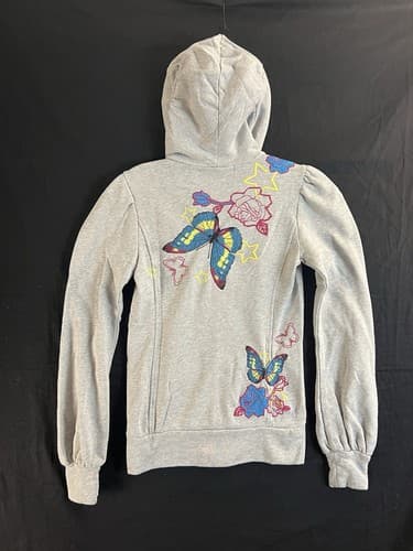 Johnny Was JWLA Zip Hoodie Sweatshirt Womens XS Butterfly Floral Embroidered - Thumbnail 8