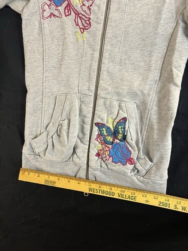 Johnny Was JWLA Zip Hoodie Sweatshirt Womens XS Butterfly Floral Embroidered - Thumbnail 12