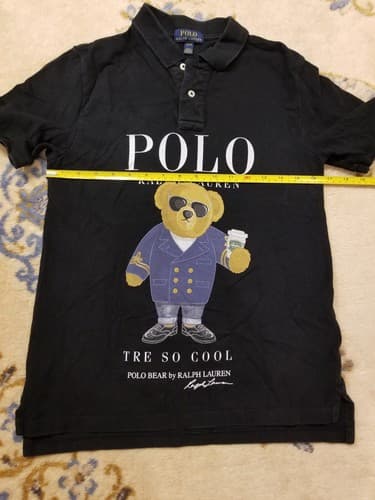 Rare Polo Ralph Lauren Tre So Cool Bear Suit Sunglasses Coffee Shirt L 14-16 - Thumbnail 5