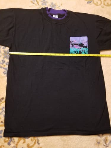 Vintage 90s Indy 500 Speedway Retro Chest Print Racing L Tee Purple Black Double - Thumbnail 7