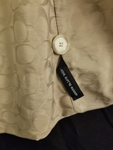 Coach Brand Cream/Light Khaki Womens M Short Trench Coat Button Jacket - Thumbnail 6