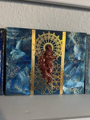 Handmade Wall Art Clay Candle Holder 3D Painting LOCAL ARTIST Creative Gift - Image 1