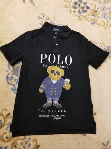 Rare Polo Ralph Lauren Tre So Cool Bear Suit Sunglasses Coffee Shirt L 14-16 - Image 1