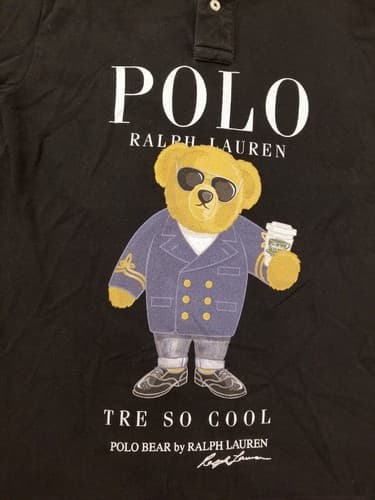 Rare Polo Ralph Lauren Tre So Cool Bear Suit Sunglasses Coffee Shirt L 14-16 - Thumbnail 2