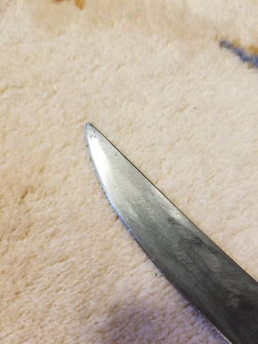 Vintage Carbon Steel Kitchen Knife 7 inch Blade Full Tang Antique Cutlery Slicer - Thumbnail 4