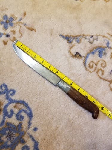 Vintage Carbon Steel Kitchen Knife 7 inch Blade Full Tang Antique Cutlery Slicer - Thumbnail 12