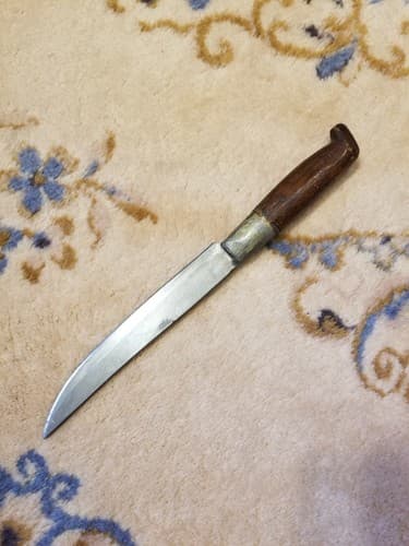 Vintage Carbon Steel Kitchen Knife 7 inch Blade Full Tang Antique Cutlery Slicer - Thumbnail 5