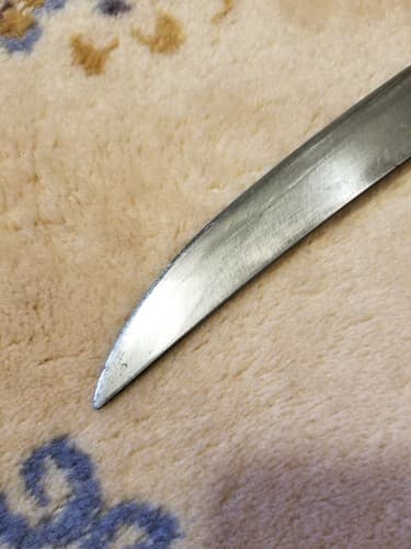Vintage Carbon Steel Kitchen Knife 7 inch Blade Full Tang Antique Cutlery Slicer - Thumbnail 8