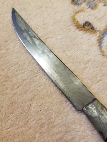 Vintage Carbon Steel Kitchen Knife 7 inch Blade Full Tang Antique Cutlery Slicer - Thumbnail 3