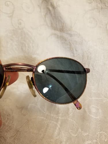 Vtg Gucci Round Psychedelic Frames Tortoise Purple Wire Rim Oval *Frame Only - Thumbnail 12