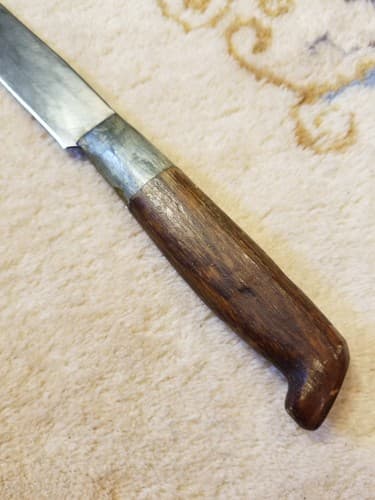 Vintage Carbon Steel Kitchen Knife 7 inch Blade Full Tang Antique Cutlery Slicer - Thumbnail 2