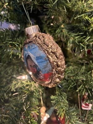 Handmade Local Artist CUSTOM ORDERS Christmas Tree Ornament Clay Decoupage Gift - Thumbnail 7