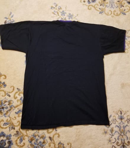 Vintage 90s Indy 500 Speedway Retro Chest Print Racing L Tee Purple Black Double - Thumbnail 5