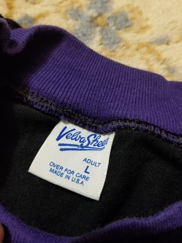 Vintage 90s Indy 500 Speedway Retro Chest Print Racing L Tee Purple Black Double - Thumbnail 3