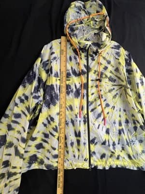 Nike X Off White NRG Tie Dye Womens XXL 2XL Windbreaker Activewear Crop Jacket - Thumbnail 7