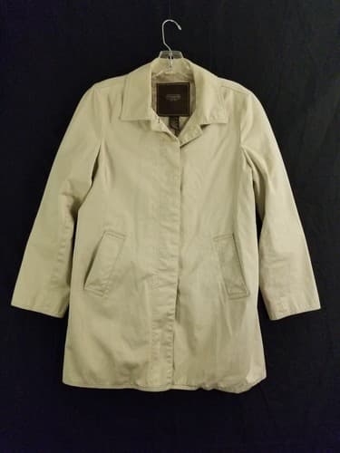 Coach Brand Cream/Light Khaki Womens M Short Trench Coat Button Jacket - Image 1
