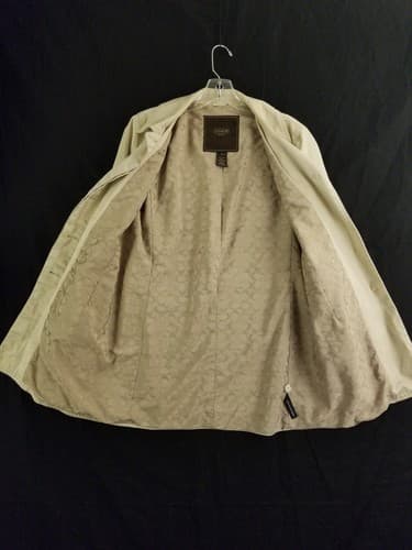 Coach Brand Cream/Light Khaki Womens M Short Trench Coat Button Jacket - Thumbnail 4