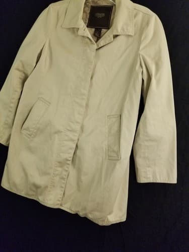 Coach Brand Cream/Light Khaki Womens M Short Trench Coat Button Jacket - Thumbnail 3