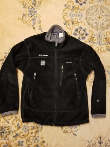 Patagonia R4 Regulator Polartec Hi Pile Fleece Zip Jacket Black Mens L SRAM Bike - Image 1