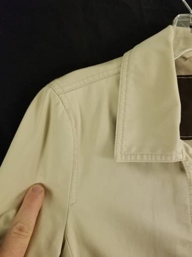 Coach Brand Cream/Light Khaki Womens M Short Trench Coat Button Jacket - Thumbnail 7