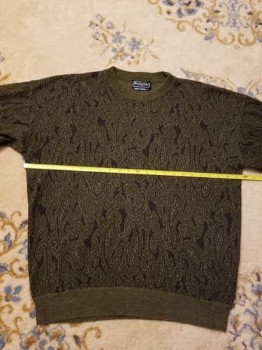 Vintage Burberrys Of London Jumper Sweater Womens XL 90s Crew Green USA Union - Thumbnail 8