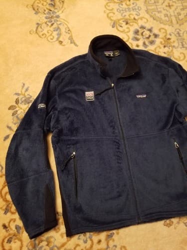 VTG Patagonia R2 Levitator Pullover Mens L Fleece Hi Pile Regulator Jacket Blue - Thumbnail 2