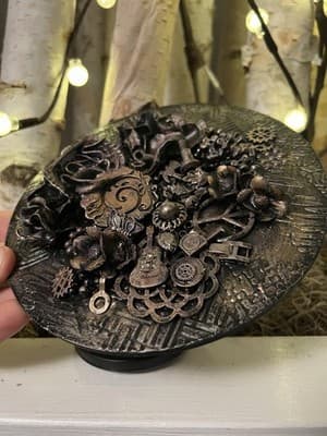 Handmade Local Artist CUSTOM ORDERS Christmas Tree Ornament Clay Decoupage Gift - Thumbnail 14