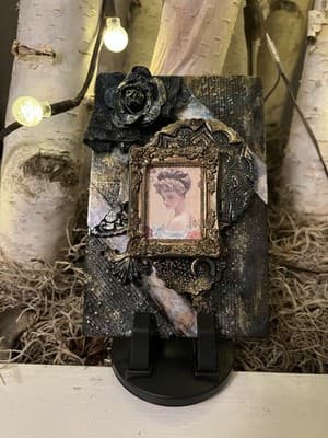 Handmade Local Artist CUSTOM ORDERS Christmas Tree Ornament Clay Decoupage Gift - Thumbnail 12