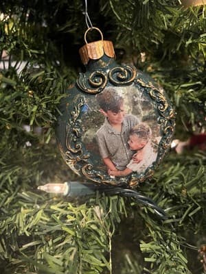 Handmade Local Artist CUSTOM ORDERS Christmas Tree Ornament Clay Decoupage Gift - Thumbnail 9