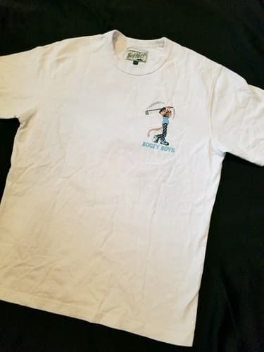 Rare BOGEY BOYS White Golf T Shirt Double Now Triple Later Pink Panther Large L - Thumbnail 7