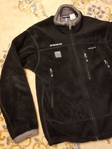 Patagonia R4 Regulator Polartec Hi Pile Fleece Zip Jacket Black Mens L SRAM Bike - Thumbnail 2